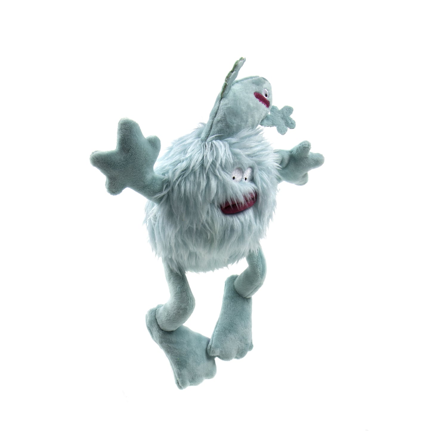 Playclean Germs Squeaky Plush Dog Toy with Odor-Eliminating Essential Oils, Chew Guard Technology - Seafoam, Small